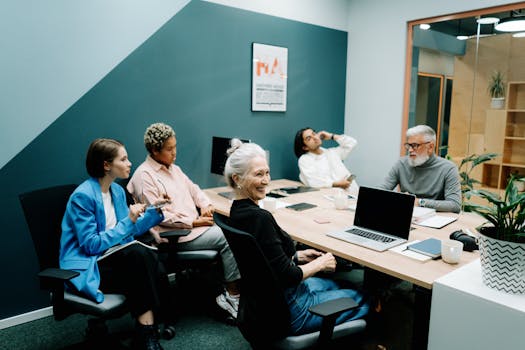 salon staff discussing products