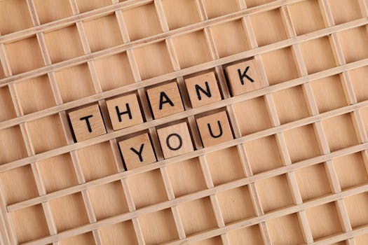 thank you note on a salon counter