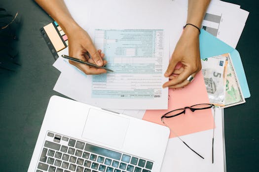 calculator and tax forms