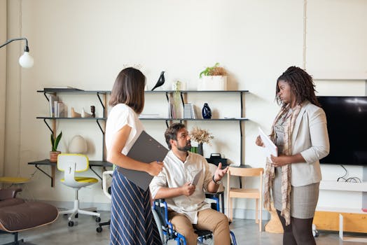 image of salon owner discussing schedule with staff