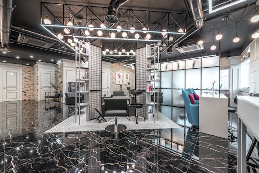 Stylish salon menu with creative titles